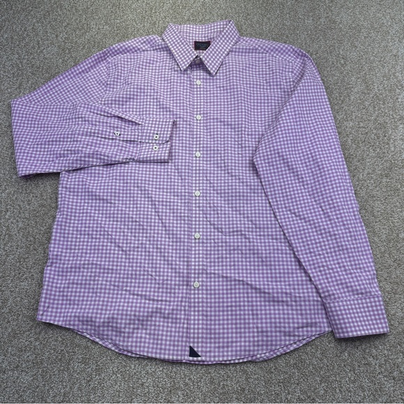 UNTUCKit Men's Lavender Checkered Button Down Meursault Shirt Size XXL - Picture 2 of 14